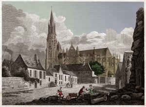 Cathédrale de Senlis (gravure, vers 1840)
