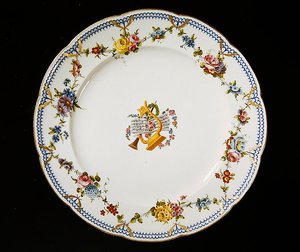 Assiette de Sèvres décorée de partitions, 1764 - French School