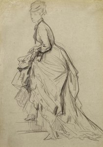 Montrant une cheville, vers 1880