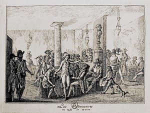 Sieyes et Les Nationnaires au café du caveau à Paris, août 1789 (gravure)