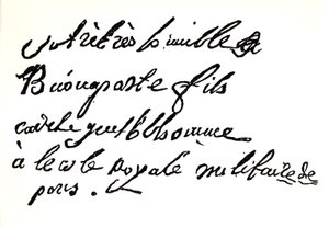Signature de Napoléon Bonaparte (1769-1821) de 1785, de Napoléon par Armand Dayot, Paris, 1895 (impression)