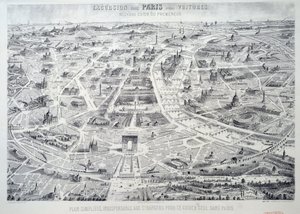 Plan simplifié de Paris indispensable aux étrangers pour se guider seuls dans la ville. Planche tirée de "Nouveau guide du promeneur, excursion de Paris sans voiture" 20e siècle Paris, Musée Carnavalet - French School