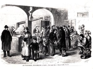 Soupe populaire à Paris, vers 1860 - French School