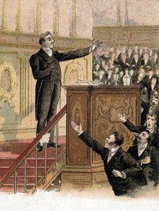 Discours du ministre des affaires étrangères François Guizot (1787-1874) à la Chambre des députés face à l