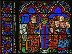 Vitrail de Saint Chéron : prêche - French School