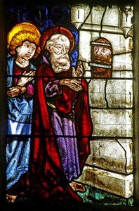 Saint Jean-Baptiste en prison visité par Saint Jean et un autre apôtre