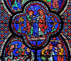 Fenêtre de Saint Jean : Christ apparaît à Saint Jean