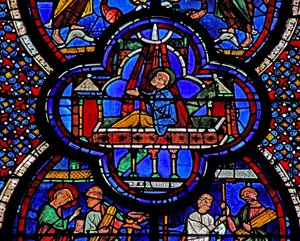 Fenêtre de Saint Jean : attend la mort et la résurrection - French School