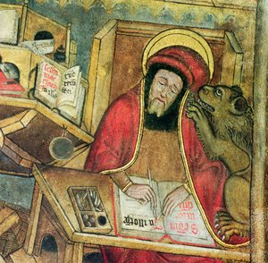 Saint Marc écrivant son évangile (détail)
