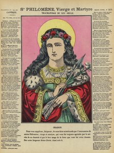 Sainte Philomène, vierge et martyre (lithographie couleur)