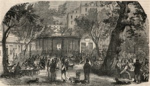 Timbre du Cheval Blanc à Paris au XIXe siècle - Gravure dans « Tableau-de-Paris » par Edmond Texier 1852