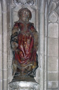 Statue de Judith (pierre polychrome) - French School