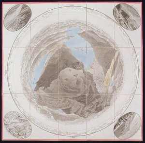 Sommet du Kulm, Mont Rigi, extrait de Guide des Voyageurs sur le Mont Rigi, par le Col. Pfyffer de Wyer, publié en 1823 (gravure coloriée à la main)