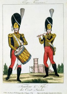 Garde suisse, tambour et fifres, c.1790