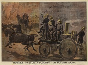 Terrible incendie à Londres, 1897 - French School