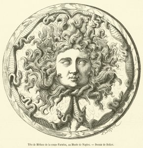 Tête de Méduse de la coupe Farnèse, au Musée de Naples