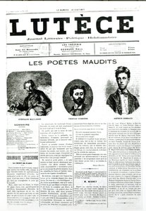 Les Poètes Maudits, couverture du journal Lutèce, 1884 - French School