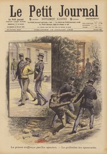 Les Apaches ne craignent pas la prison. La guillotine les terrifie (lithographie couleur)
