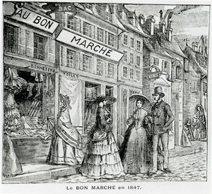 Le magasin Bon Marché dans la rue du Bac, Paris en 1847