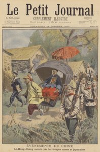 La rébellion des Boxers : Li Hongzhang escorté par des troupes russes et japonaises - French School