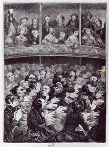 La Claque en action, vers 1830-40 - French School