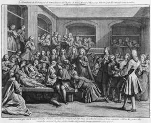 Les Convulsionnaires du cimetière paroissial Saint-Médard à Paris, illustration de La vérité des miracles de M. de Paris... par Louis Basile Carré de Montgeron (1686-1754) 1737