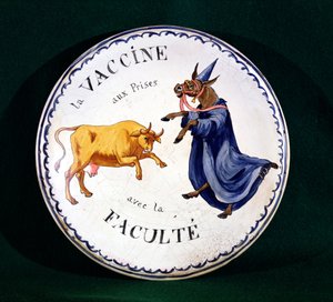 La vaccine combattant la profession médicale, c.1800 (céramique émaillée) - French School