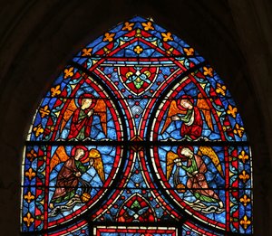 La fenêtre de la Mort et Glorification de la Vierge Marie - section supérieure - French School