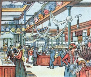 Le Grand Magasin, illustration de Cours Schweiter, vers 1900