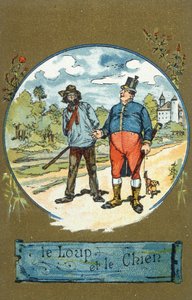 Le Chien et le Loup, des Fables de Jean de La Fontaine (1621-95)