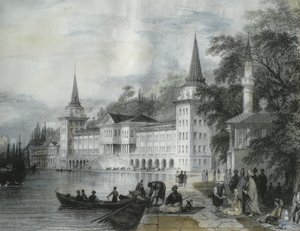 Le Palais de Dolmabahce sur le Bosphore, 1840 - French School