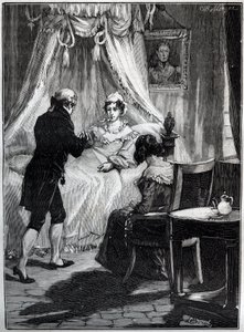 La Duchesse de Berry (Marie Caroline, Princesse des Deux-Siciles, Duchesse de Berry (1798-1870) à la Forteresse de Blaye reçoit le Docteur Louis Charles Deneux (1767-1846) - Gravure