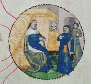 La généalogie de Charles V et Charles VI, détail de Charles VI - French School
