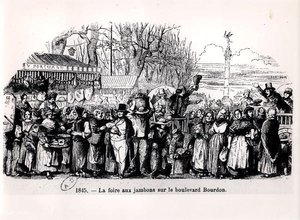 La foire aux jambons sur le boulevard Bourdon, Paris