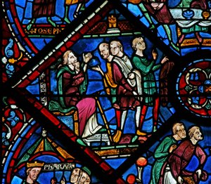 La fenêtre de Joseph : Jacob envoie ses fils en Égypte pour acheter de la nourriture - French School