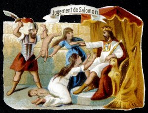 Le Jugement de Salomon - Chromo., fin 19e siècle - French School