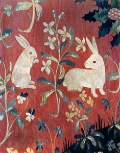 La Dame à la licorne : "Le Goût", détail de deux lapins