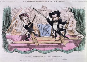 Les Compositeurs Rivaux de Valses, Johann Strauss le Jeune et Olivier Metra, c.1870