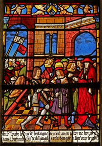 La fenêtre de Saint Louis : Hommage du comte Thibault IV à Saint Louis - French School