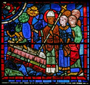 La fenêtre de Saint Martin : le saint exorcise un démon du tombeau