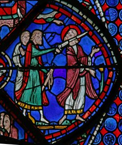 La fenêtre de Saint Thomas : attaqué par un prêtre du soleil avec une épée