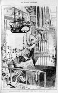 Le Théâtre illustré : dans les coulisses du "Chat noir". Gravure dans "Le Monde Illustré", 1888. - French School