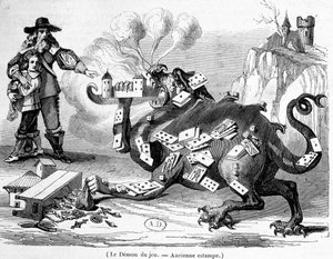 Le démon du jeu - Gravure allégorique française