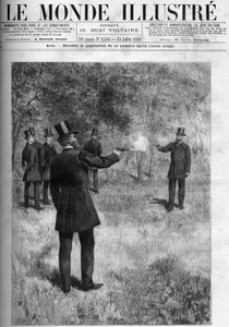 Le duel du général Georges Boulanger (1837-1891), ministre de la Guerre et du baron Lareinty, sénateur. Gravure dans « Le Monde Illustré » 1886