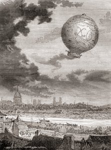 Le premier vol en ballon sans attache, par Jean-François Pilâtre de Rozier et le marquis d