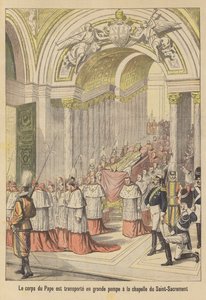 Les funérailles du pape Léon XIII (lithographie couleur)