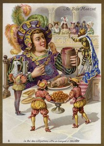 Le roi des Lilliputiens organise un banquet pour Gulliver - French School