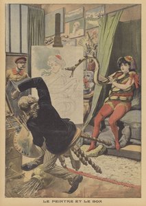 Le peintre et le boa constrictor (lithographie en couleur)