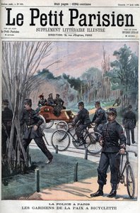 La police à Paris, les gardiens de la paix à vélo - dans "Le Petit Parisien"