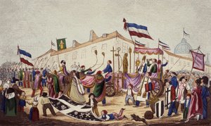 Les restes de la superstition traînés à la Convention, nov. 1793 - French School